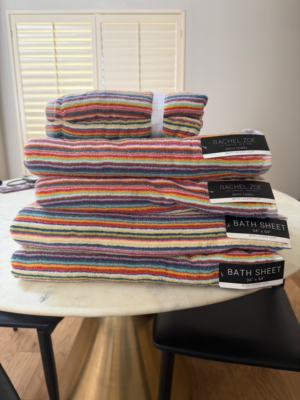 Rachel Zoe Rainbow Stripe Towel Set